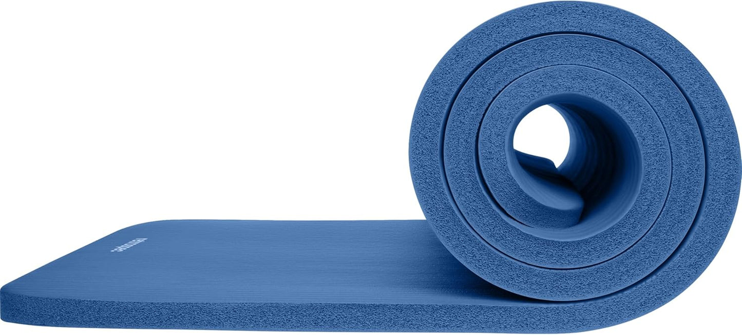 Solana Yoga Mat 1" Thick w/Nylon Strap for Men & Women - Non Slip Exercise Mat for Home Yoga, Pilates, Stretching, Floor & Fitness Workouts