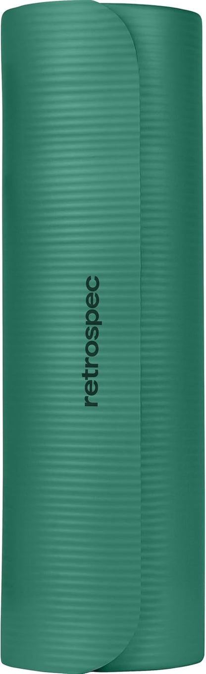 Solana Yoga Mat 1" Thick w/Nylon Strap for Men & Women - Non Slip Exercise Mat for Home Yoga, Pilates, Stretching, Floor & Fitness Workouts