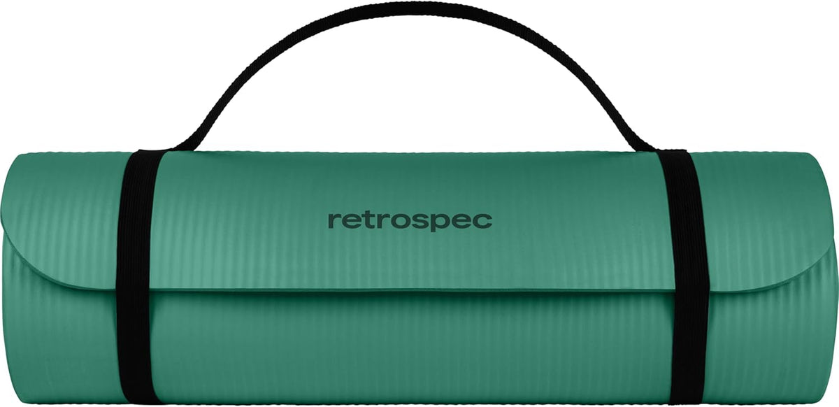 Solana Yoga Mat 1" Thick w/Nylon Strap for Men & Women - Non Slip Exercise Mat for Home Yoga, Pilates, Stretching, Floor & Fitness Workouts