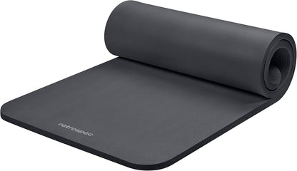Solana Yoga Mat 1" Thick w/Nylon Strap for Men & Women - Non Slip Exercise Mat for Home Yoga, Pilates, Stretching, Floor & Fitness Workouts