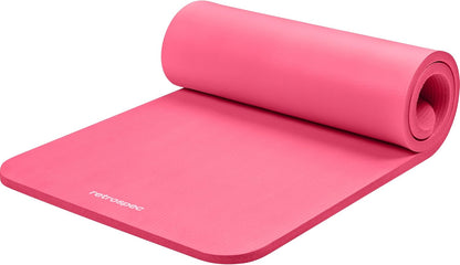 Solana Yoga Mat 1" Thick w/Nylon Strap for Men & Women - Non Slip Exercise Mat for Home Yoga, Pilates, Stretching, Floor & Fitness Workouts