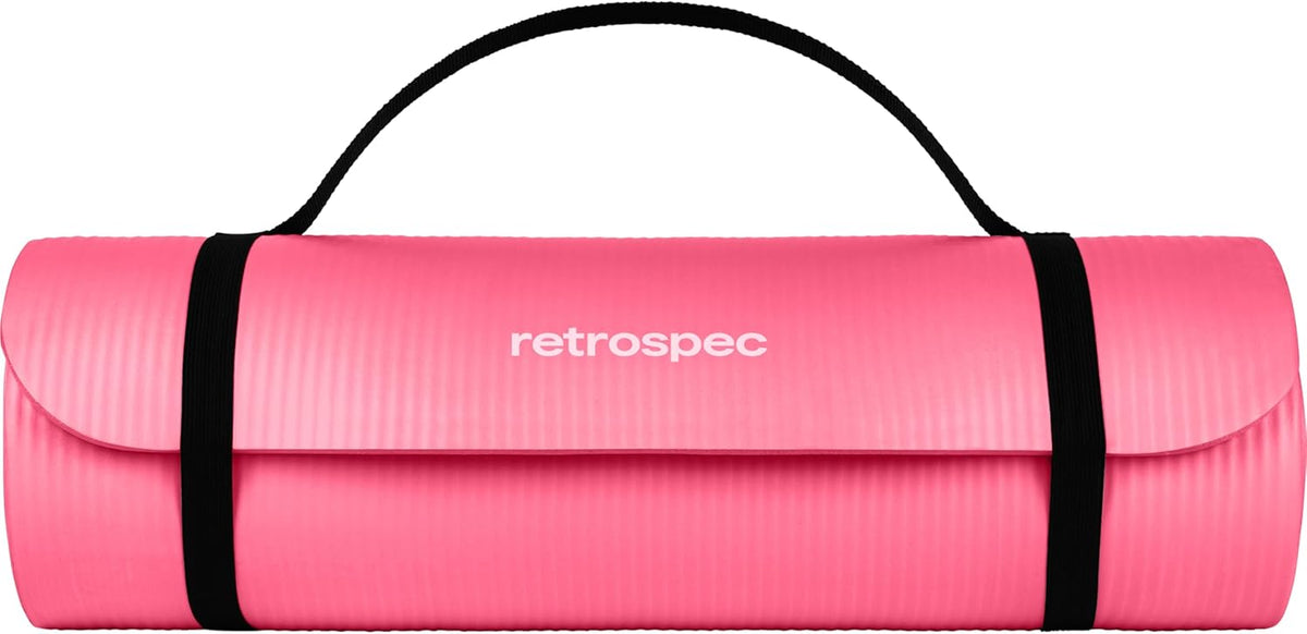 Solana Yoga Mat 1" Thick w/Nylon Strap for Men & Women - Non Slip Exercise Mat for Home Yoga, Pilates, Stretching, Floor & Fitness Workouts