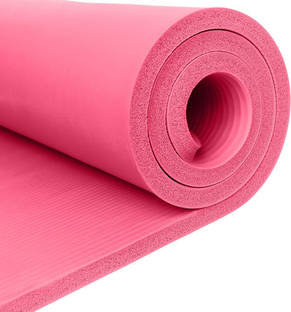Solana Yoga Mat 1" Thick w/Nylon Strap for Men & Women - Non Slip Exercise Mat for Home Yoga, Pilates, Stretching, Floor & Fitness Workouts