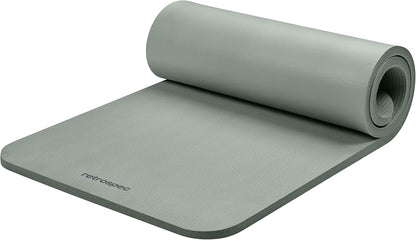 Solana Yoga Mat 1" Thick w/Nylon Strap for Men & Women - Non Slip Exercise Mat for Home Yoga, Pilates, Stretching, Floor & Fitness Workouts