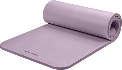 Solana Yoga Mat 1" Thick w/Nylon Strap for Men & Women - Non Slip Exercise Mat for Home Yoga, Pilates, Stretching, Floor & Fitness Workouts