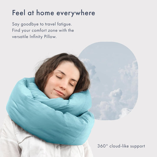 Huzi Infinity Pillow - Home Travel Soft Neck Scarf Support Sleep (Terracotta)
