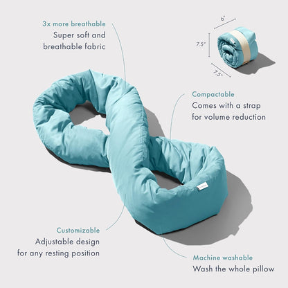 Huzi Infinity Pillow - Home Travel Soft Neck Scarf Support Sleep (Terracotta)