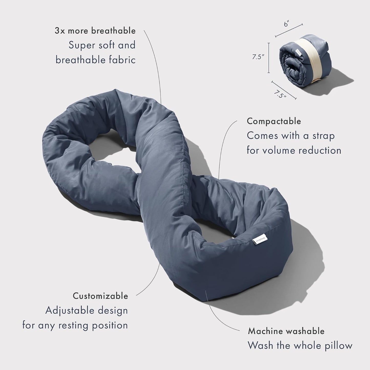 Huzi Infinity Pillow - Home Travel Soft Neck Scarf Support Sleep (Terracotta)