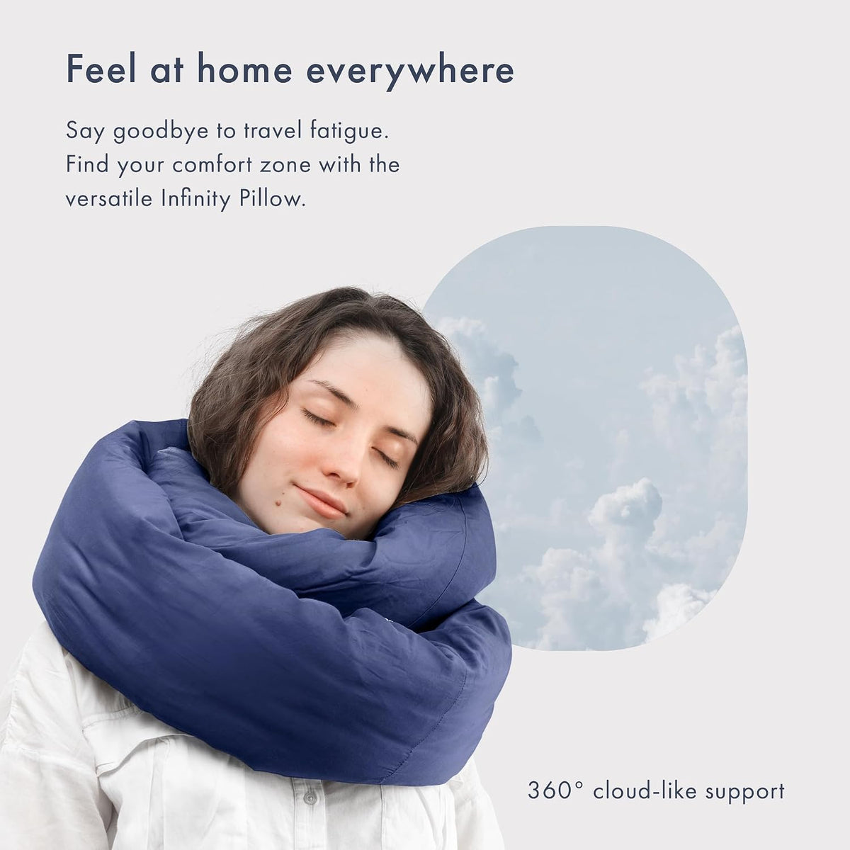 Huzi Infinity Pillow - Home Travel Soft Neck Scarf Support Sleep (Terracotta)