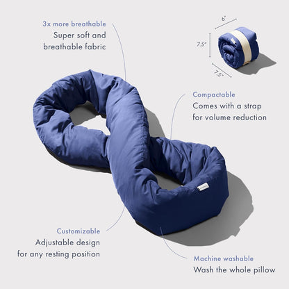 Huzi Infinity Pillow - Home Travel Soft Neck Scarf Support Sleep (Terracotta)