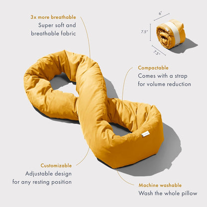 Huzi Infinity Pillow - Home Travel Soft Neck Scarf Support Sleep (Terracotta)