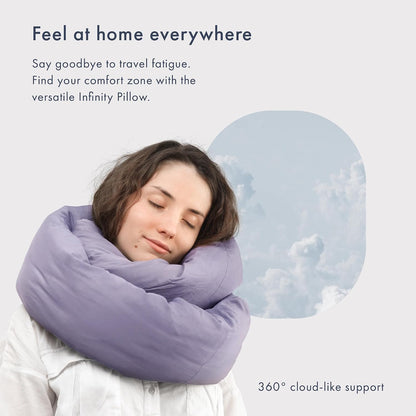 Huzi Infinity Pillow - Home Travel Soft Neck Scarf Support Sleep (Terracotta)