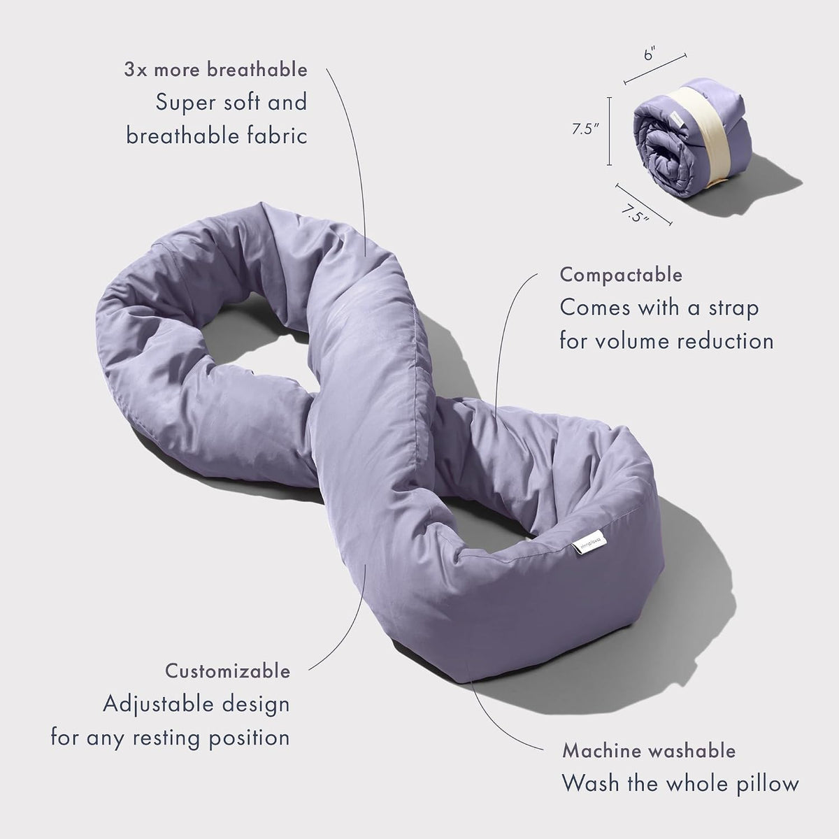 Huzi Infinity Pillow - Home Travel Soft Neck Scarf Support Sleep (Terracotta)