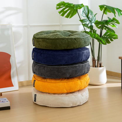 Floor Pillow Cushion for Adults, Meditation Cushion Pillow, Large Square Floor Sitting, Tufted Corduroy Cover, for Tatami Living Room or Yoga, 22x22 Inch, Dark Grey