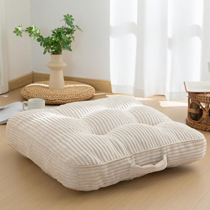 Floor Pillow Cushion for Adults, Meditation Cushion Pillow, Large Square Floor Sitting, Tufted Corduroy Cover, for Tatami Living Room or Yoga, 22x22 Inch, Dark Grey
