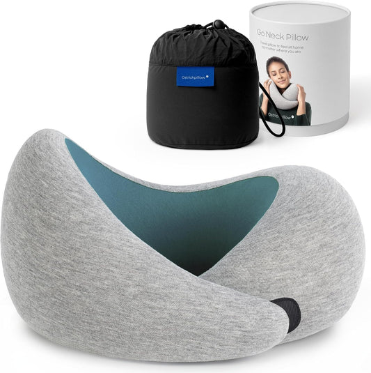 GO Travel Pillow, 360° Memory Foam Support, Soft & Washable