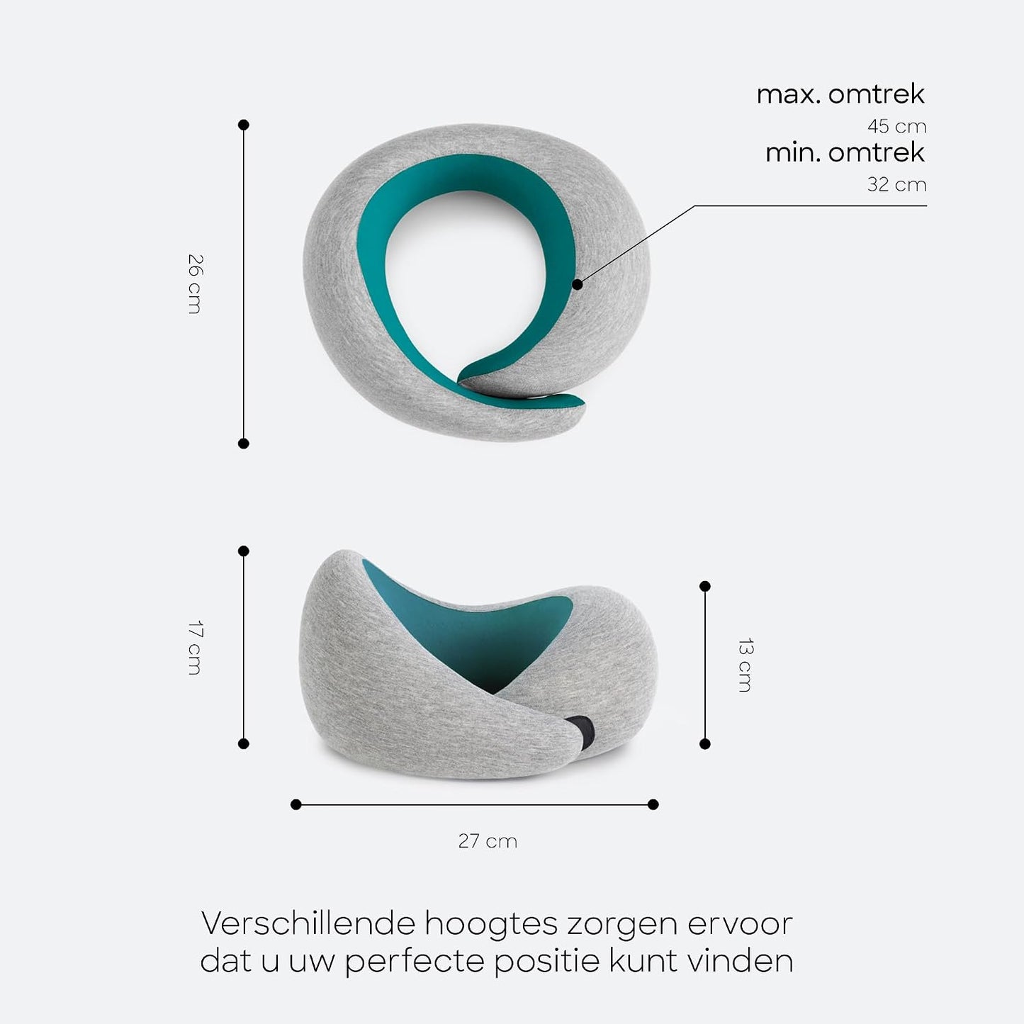 GO Travel Pillow, 360° Memory Foam Support, Soft & Washable