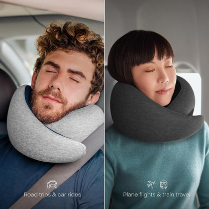 GO Travel Pillow, 360° Memory Foam Support, Soft & Washable