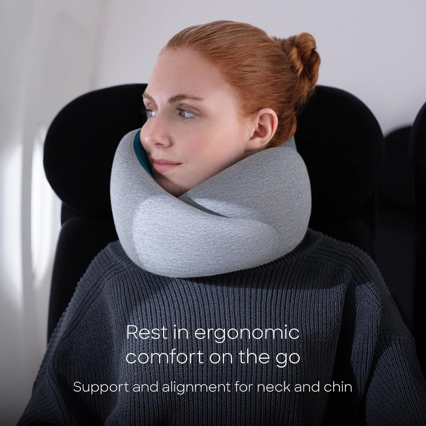 GO Travel Pillow, 360° Memory Foam Support, Soft & Washable