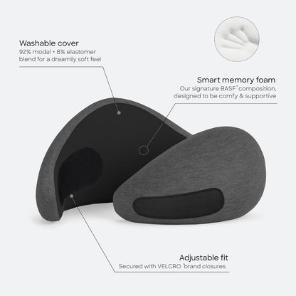 GO Travel Pillow, 360° Memory Foam Support, Soft & Washable