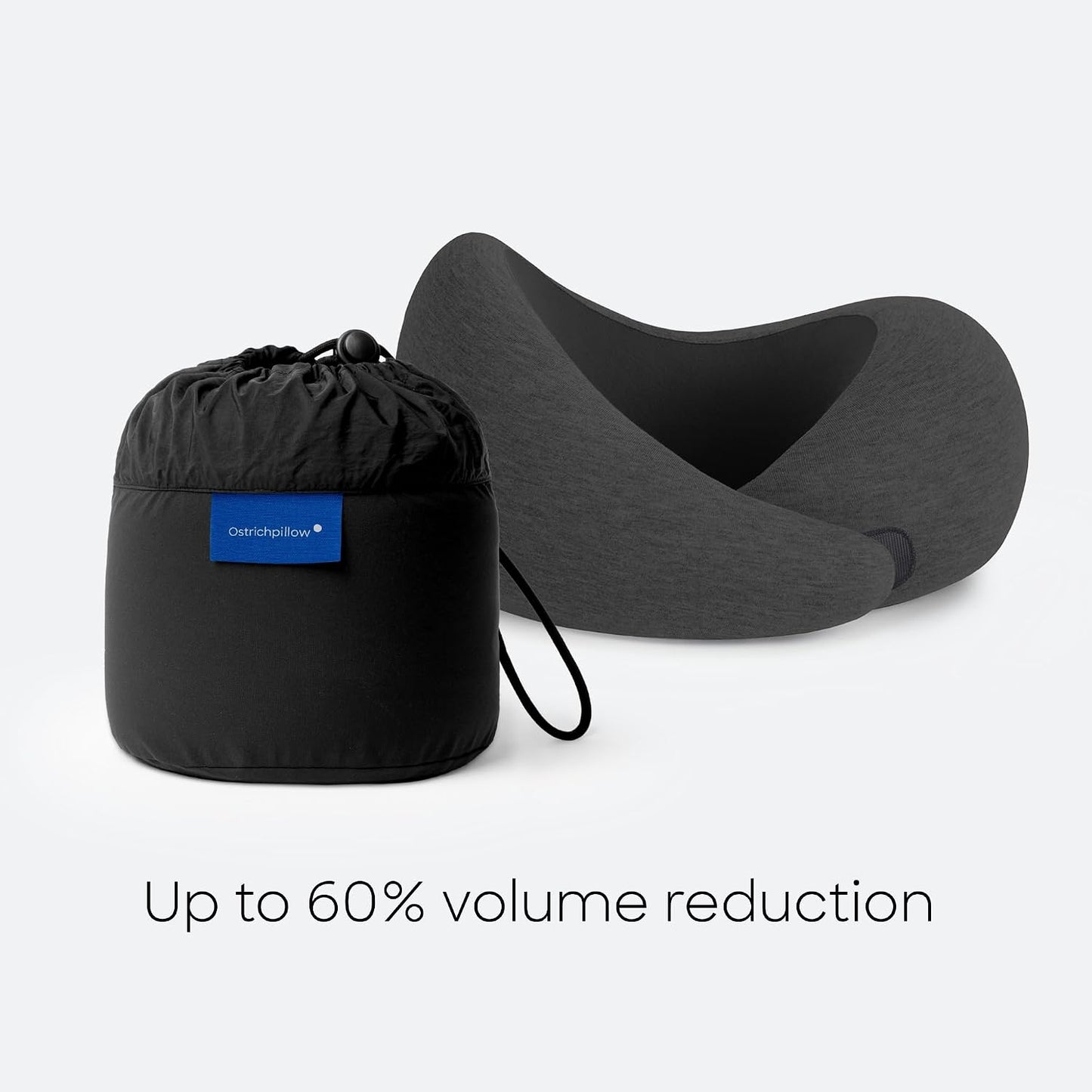 GO Travel Pillow, 360° Memory Foam Support, Soft & Washable