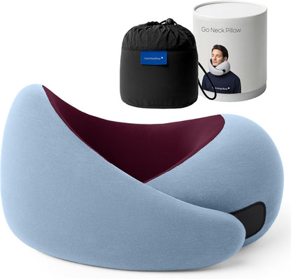 GO Travel Pillow, 360° Memory Foam Support, Soft & Washable