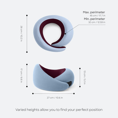 GO Travel Pillow, 360° Memory Foam Support, Soft & Washable