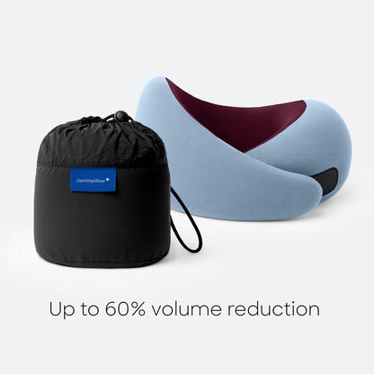 GO Travel Pillow, 360° Memory Foam Support, Soft & Washable