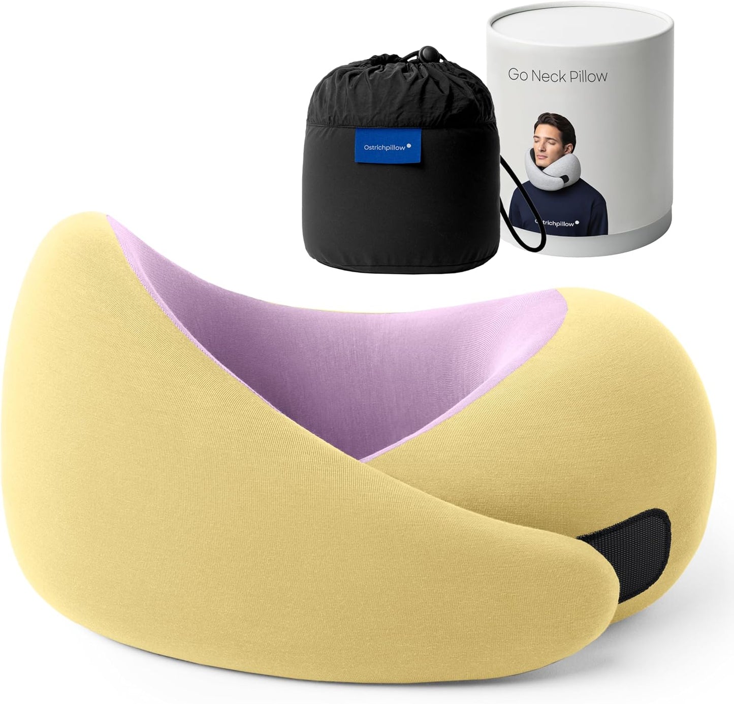 GO Travel Pillow, 360° Memory Foam Support, Soft & Washable