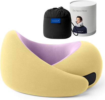 GO Travel Pillow, 360° Memory Foam Support, Soft & Washable