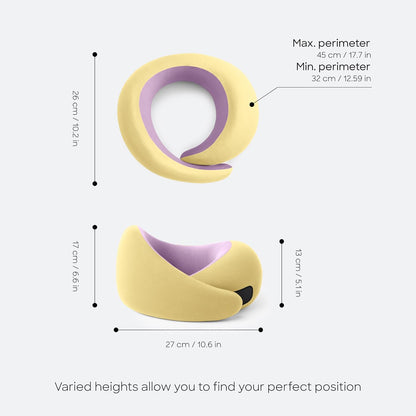 GO Travel Pillow, 360° Memory Foam Support, Soft & Washable