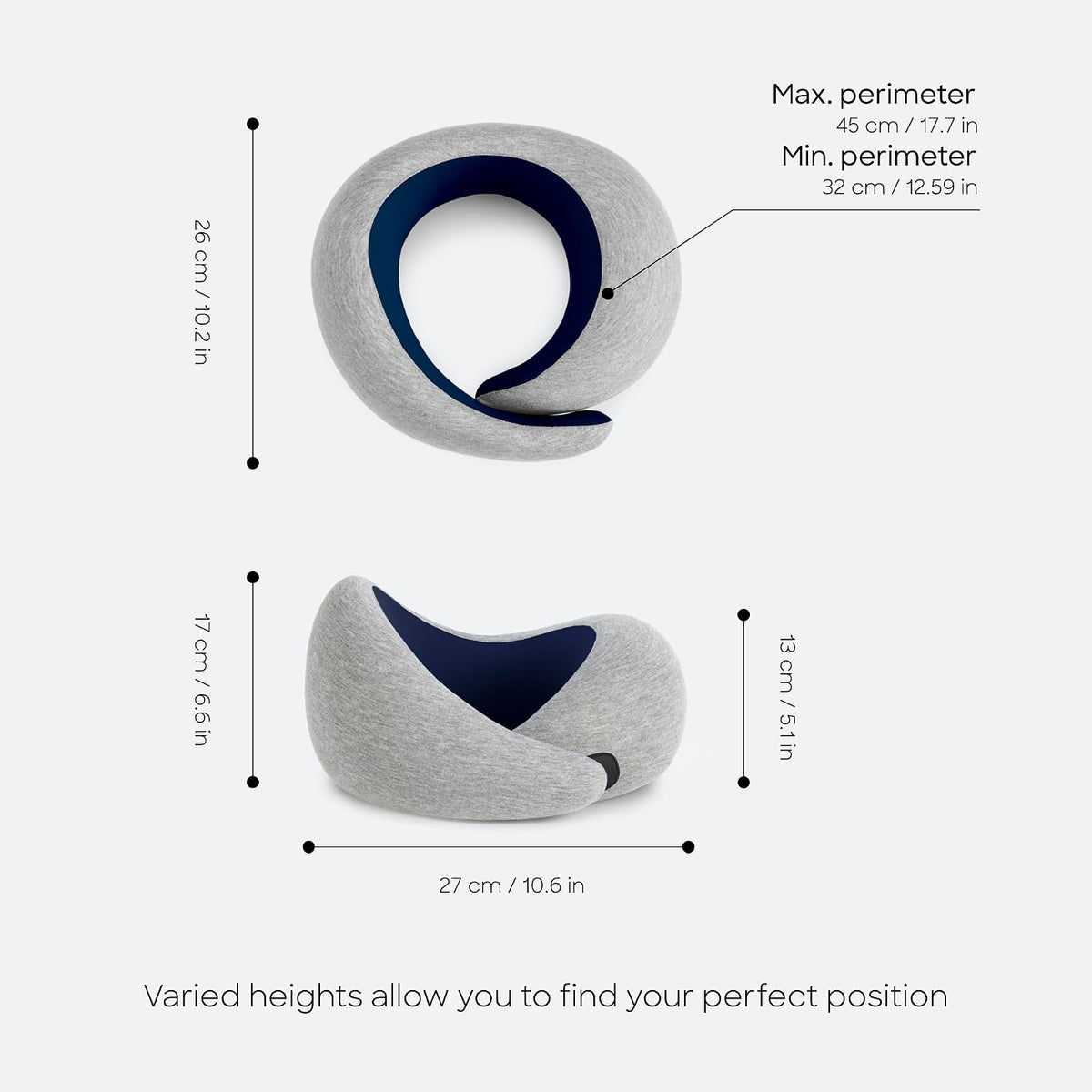 GO Travel Pillow, 360° Memory Foam Support, Soft & Washable