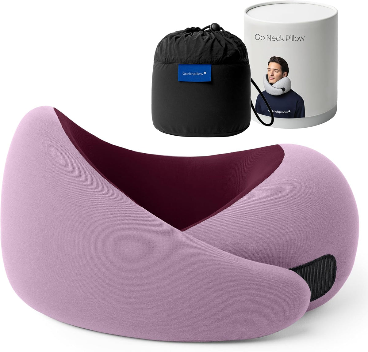 GO Travel Pillow, 360° Memory Foam Support, Soft & Washable