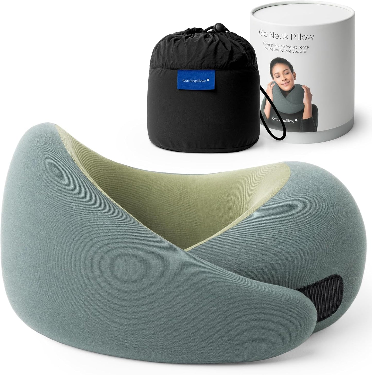 GO Travel Pillow, 360° Memory Foam Support, Soft & Washable