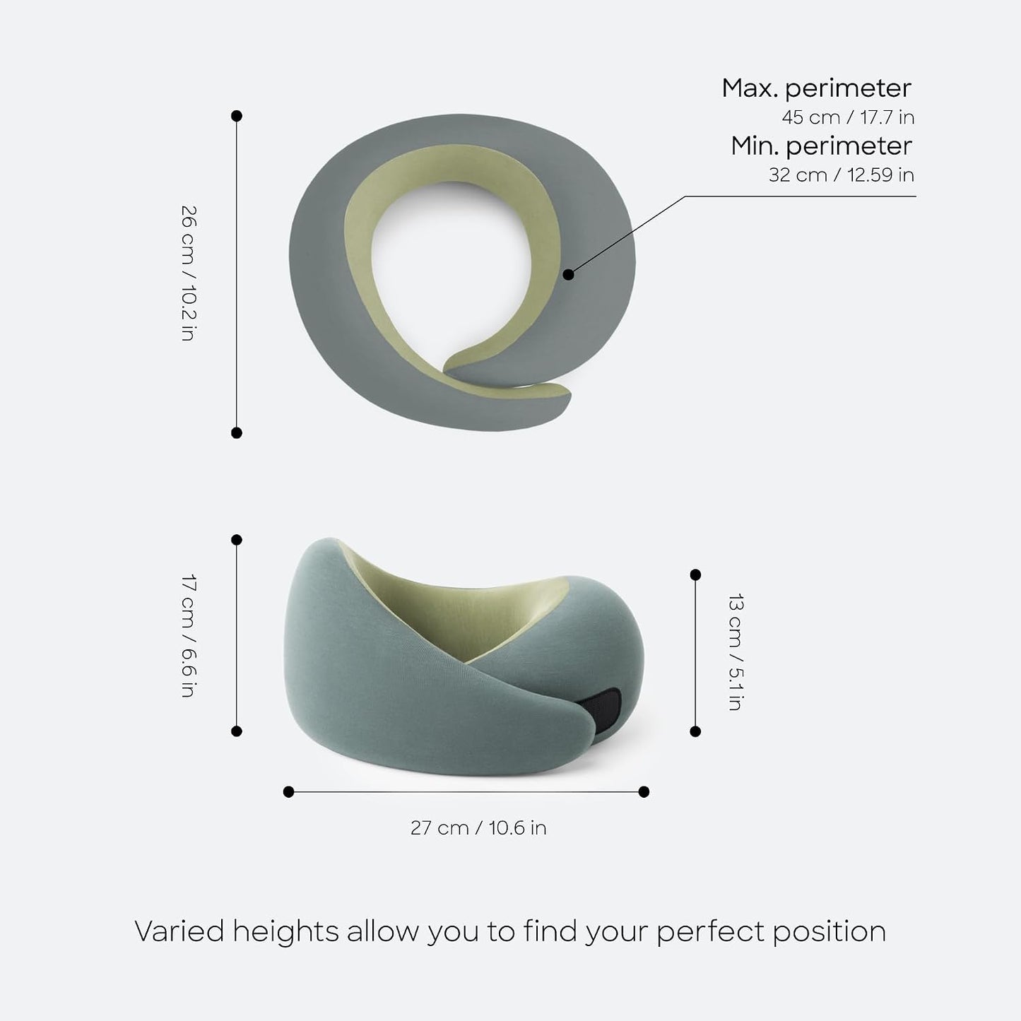 GO Travel Pillow, 360° Memory Foam Support, Soft & Washable