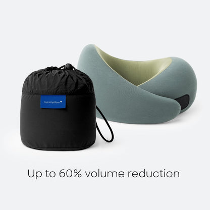 GO Travel Pillow, 360° Memory Foam Support, Soft & Washable