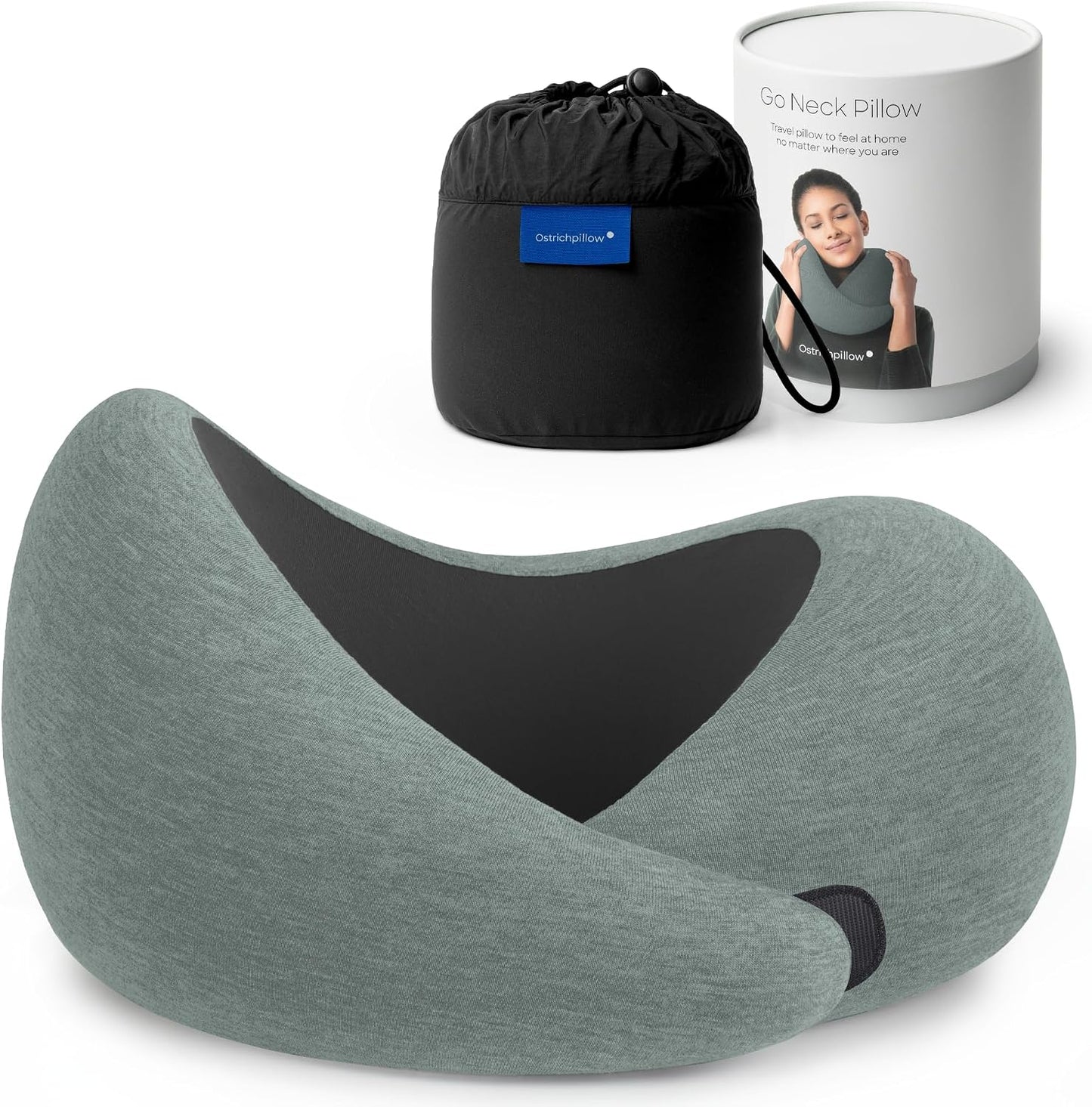 GO Travel Pillow, 360° Memory Foam Support, Soft & Washable
