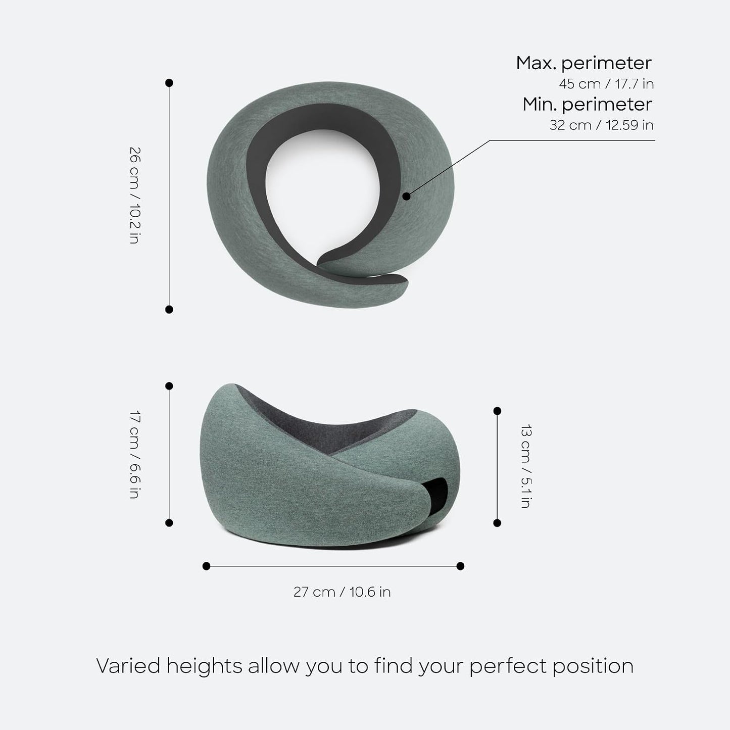GO Travel Pillow, 360° Memory Foam Support, Soft & Washable