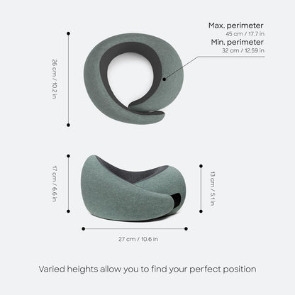 GO Travel Pillow, 360° Memory Foam Support, Soft & Washable