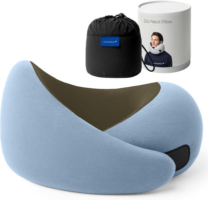 GO Travel Pillow, 360° Memory Foam Support, Soft & Washable