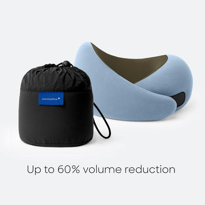 GO Travel Pillow, 360° Memory Foam Support, Soft & Washable