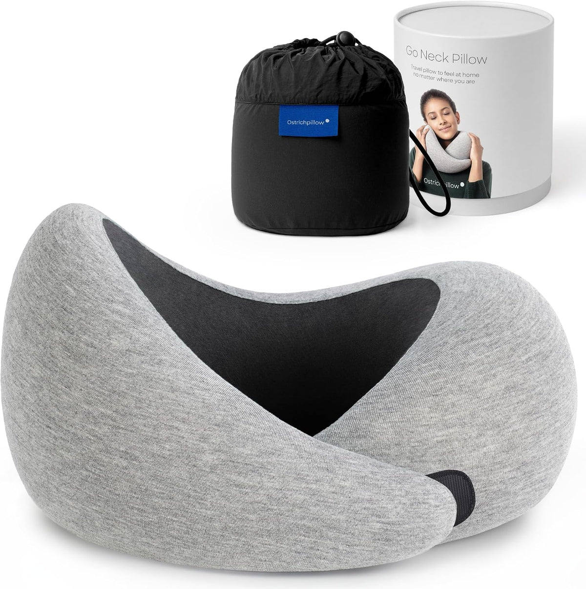 GO Travel Pillow, 360° Memory Foam Support, Soft & Washable