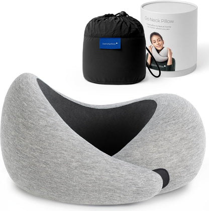GO Travel Pillow, 360° Memory Foam Support, Soft & Washable