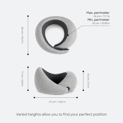 GO Travel Pillow, 360° Memory Foam Support, Soft & Washable