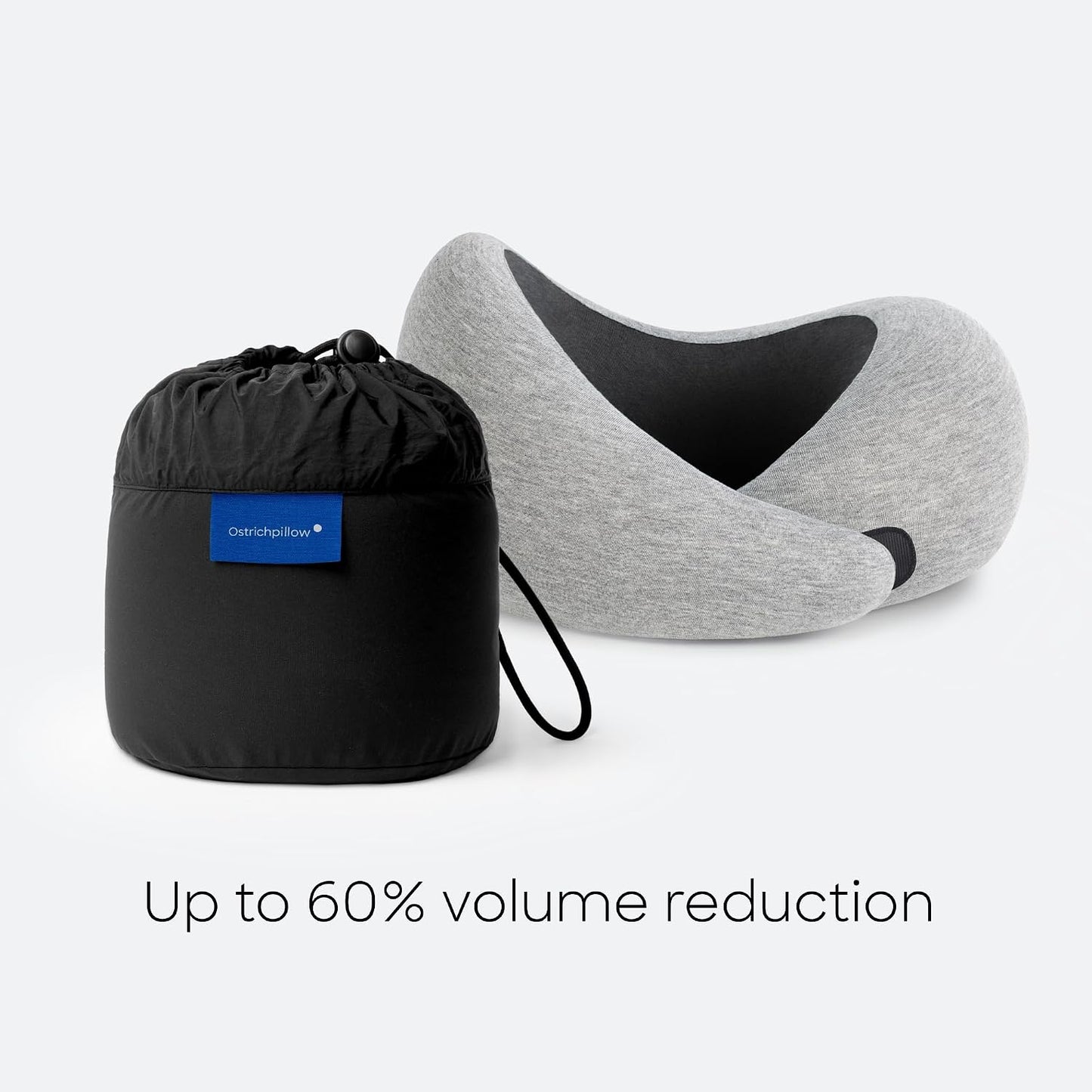 GO Travel Pillow, 360° Memory Foam Support, Soft & Washable