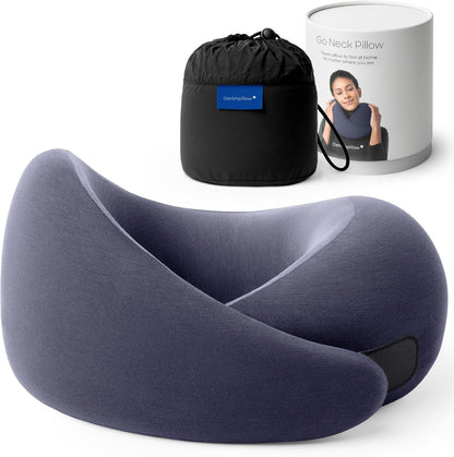 GO Travel Pillow, 360° Memory Foam Support, Soft & Washable