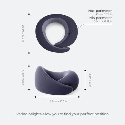 GO Travel Pillow, 360° Memory Foam Support, Soft & Washable