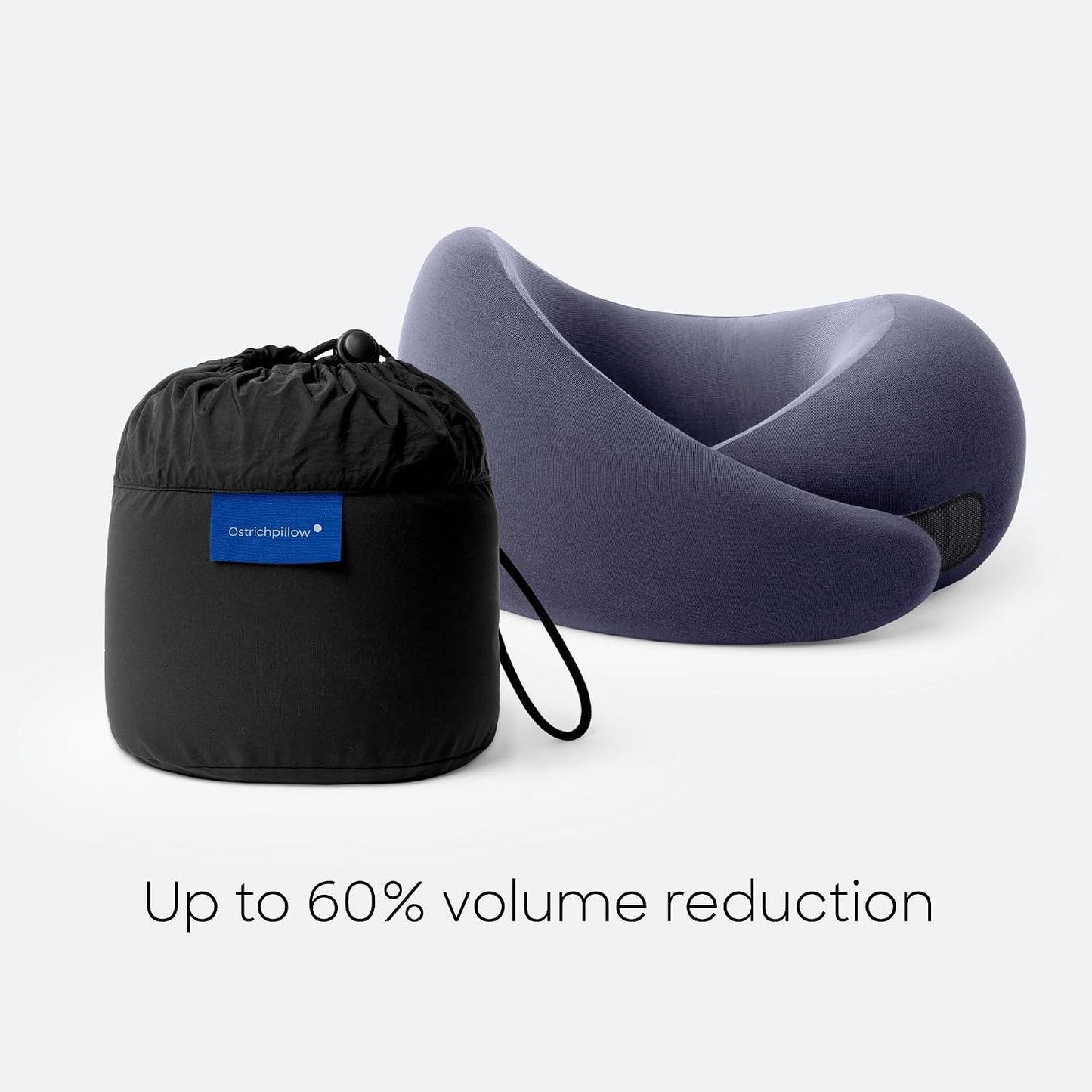 GO Travel Pillow, 360° Memory Foam Support, Soft & Washable