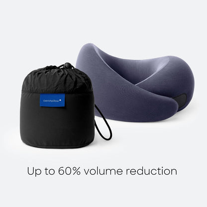 GO Travel Pillow, 360° Memory Foam Support, Soft & Washable