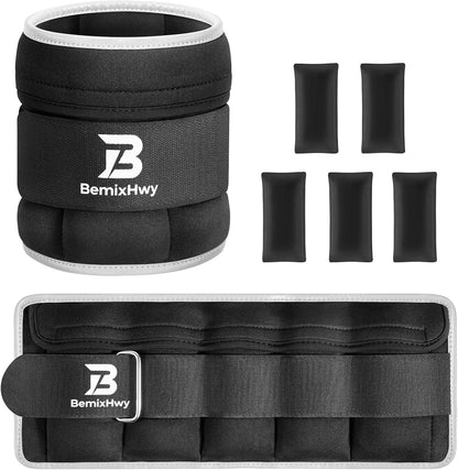 Adjustable Ankle Weights Set 1 Pair 2-10 lbs, Comfortable Leg Weights for Walking, Running, Pilates, Yoga, Home Workout & Physical Therapy